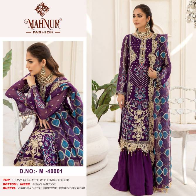 Mahnur Vol 40 Embroidery Georgette Pakistani Suits Wholesale Suppliers In Mumbai
